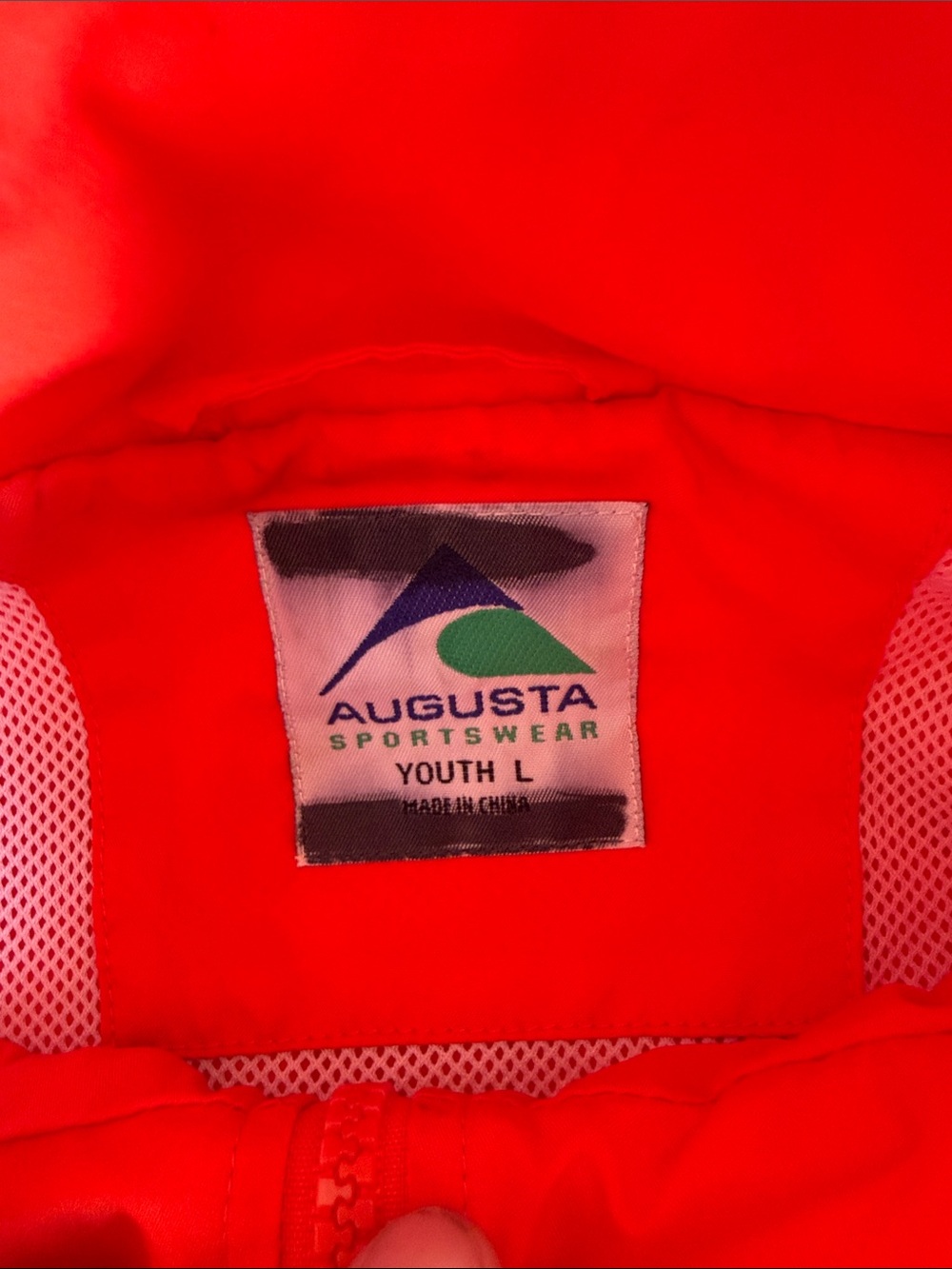 Augusta Sportswear Orange and White Kids Windbreaker Jacket - Picture 2 of 7